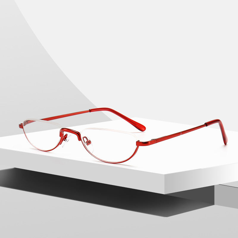 Women's Portable Fashionable Half-moon Shaped Reading Glasses