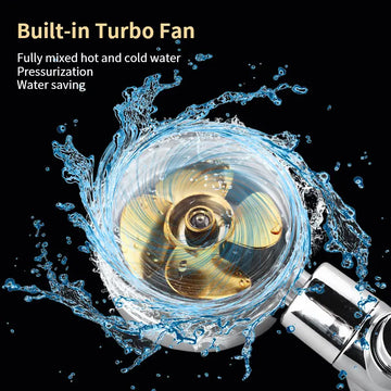 Hand Held Turbo Shower Head With Replacement Filter