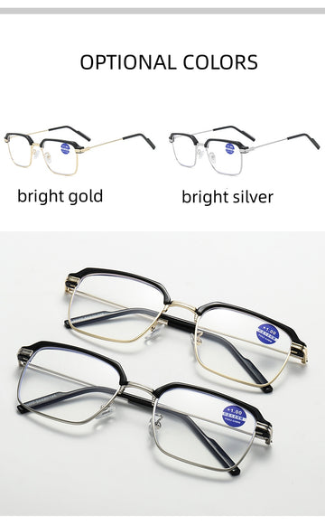 New Vintage Metal Half Fram Reading Glasses