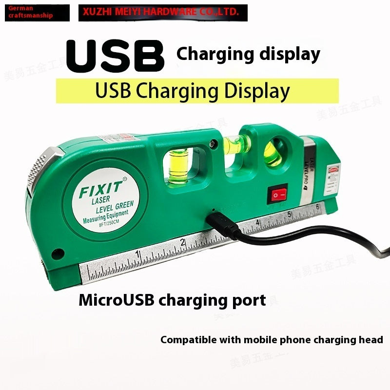 Green Outside Line Laser Level Rechargeable Scale Measurement